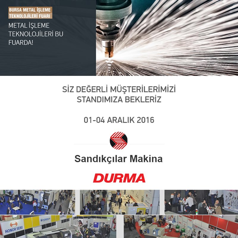 Bursa metal işleme teknolojileri fuarındayız. www.sandikcilar.net